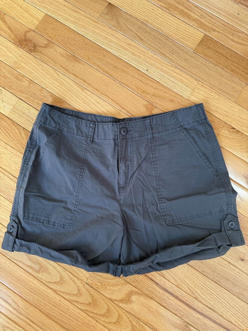 Sanctuary Charcoal Roll-Cuff Utility Shorts